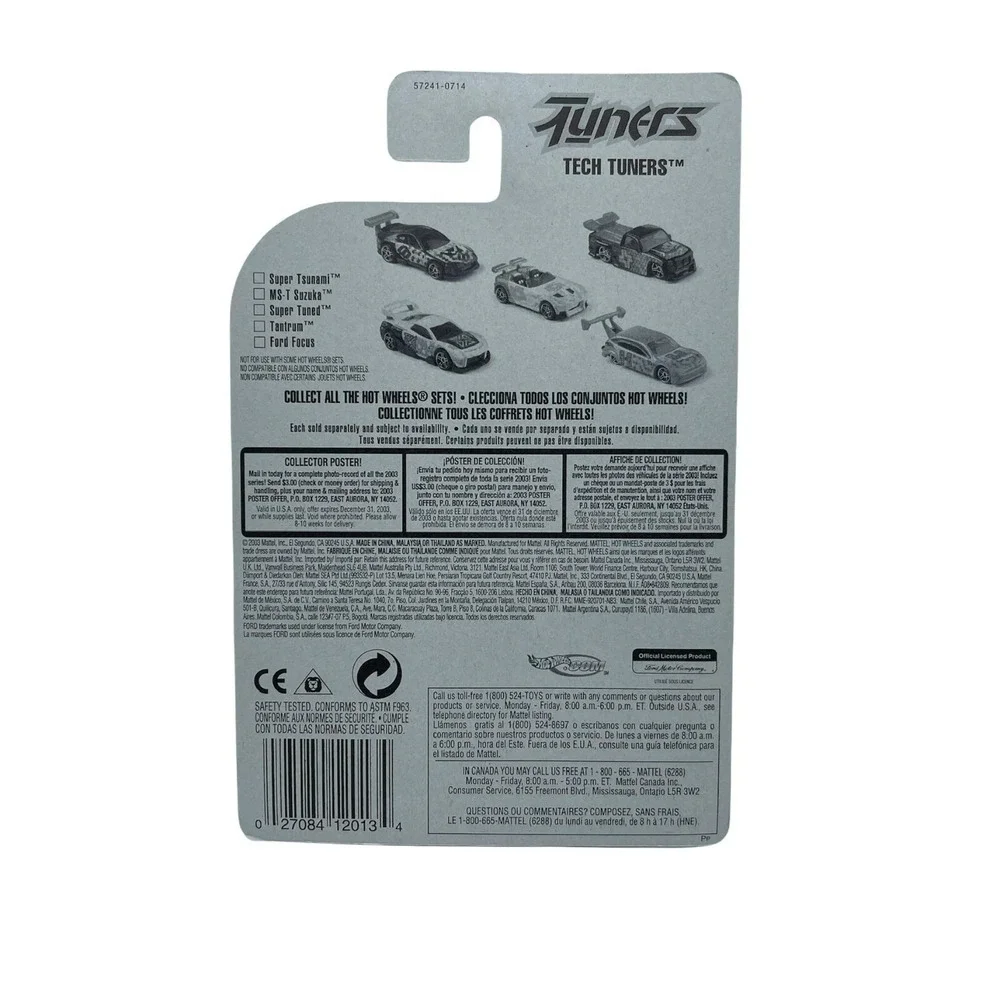 Hot Wheels Tech Tuners‎ Ford Focus Sports Car Diecast 1/64 Collector #104 5/5